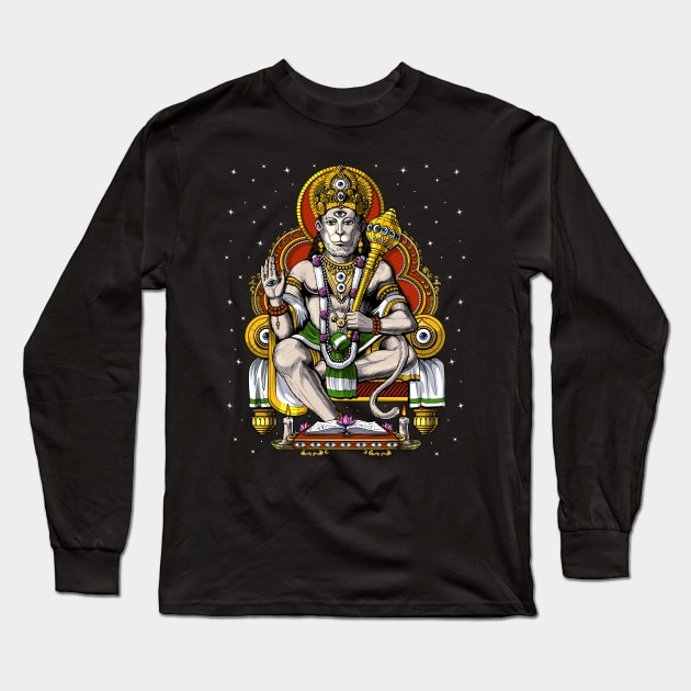 Psychedelic Hanuman Long Sleeve T-Shirt by underheaven